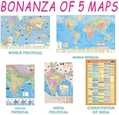 India And World English Maps Both Political And Physical Constitution Of