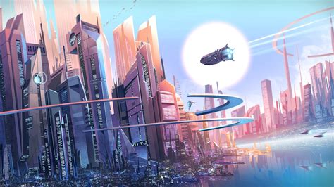 Wallpaper Sci Fi World Futuristic City Skyscrapers Resolution