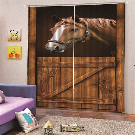Horse Children Cloth Curtains For Living Room Kids Boy Girl Bedroom