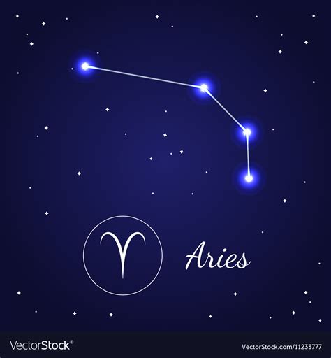 Aries Zodiac Sign Stars On The Cosmic Sky Vector Image