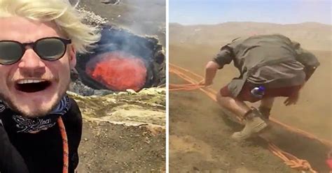 Travellers Escape Terrifying Volcano Explosion By Inches Capture It