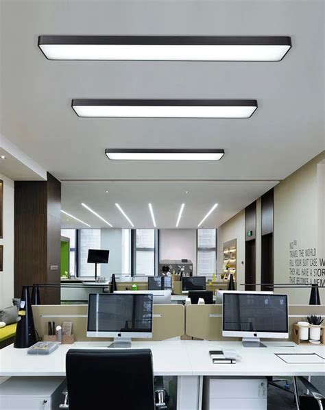 Office Chandelier Led Hanging Line Rectangular Meeting Room Lighting
