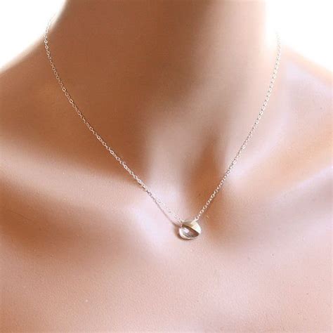 Sterling Silver Tiny Crystal Necklace A Beautifully Faceted Tiny Silver