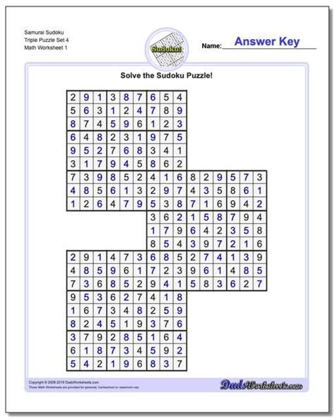 All maths riddles or puzzles with answers. Free printable Triple Sudoku puzzles! (With answers!) Many many more interesting puzzle ...