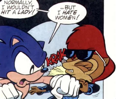 "Normally I wouldn't hit a lady!But I hate women!" t. based comic