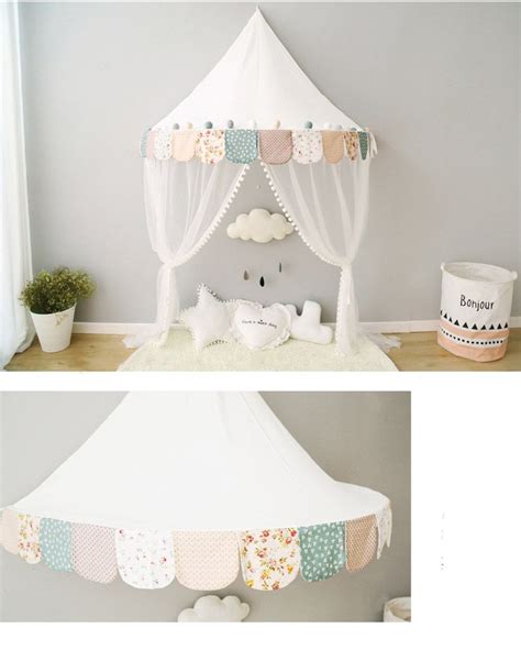Make a freestanding canopy with 4 poles, or use a wall and 2 poles to support your canopy. Children's Teepee Tent for Kids Canopy Drapes for Cribs ...