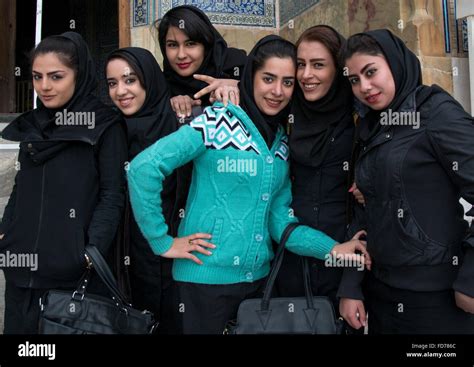 Iranian Women Posing In The Street Isfahan Province Isfahan Iran