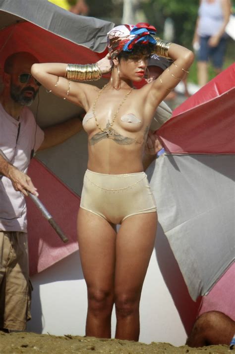 Rihanna Poses Topless In Brazil For Vogue Magazine NSFW Celebs