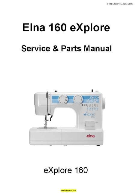 Elna 160 Explore Sewing Machine Service Parts Manual