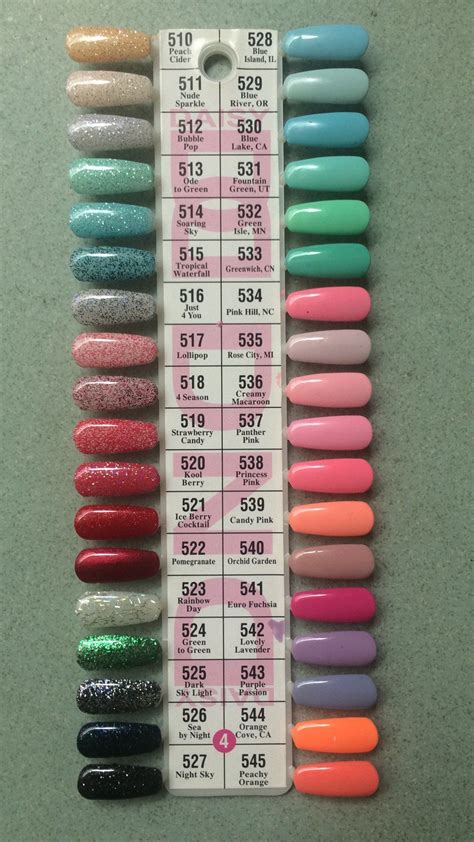 Dnd Daisy Gel Polish Color Sample Chart Palette Display New No