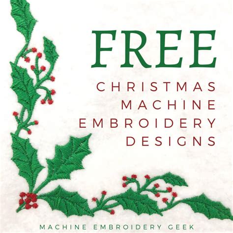 Free Christmas Embroidery Designs Machine Embroidery Geek