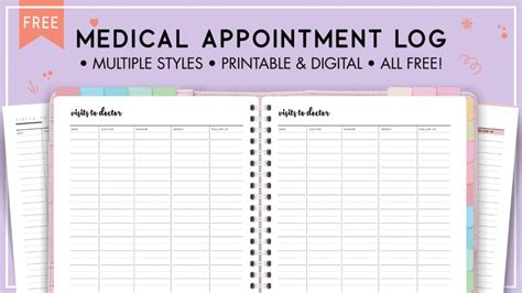 Free Medical Appointment Log Template World Of Printables