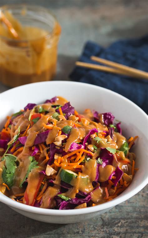 Crunchy Thai Salad With Peanut Dressing Pretty Simple Sweet