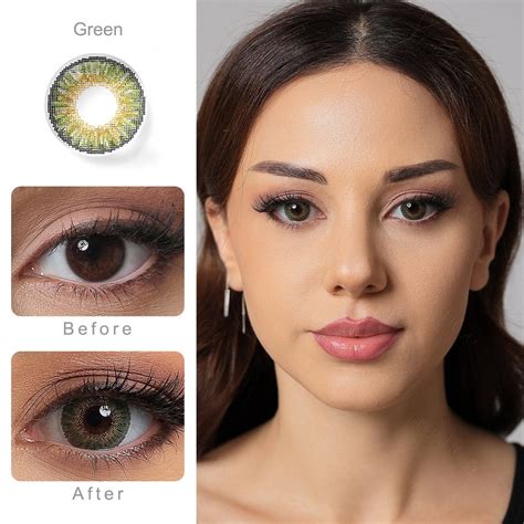 3 Tone Green Colored Contacts Halloween Contact Lenses