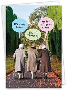 NobleWorks Hysterical Birthday Greeting Card With 5 X 7 Inch Envelope