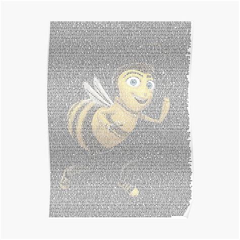 Barry Entire Bee Movie Script Benson Poster For Sale By Beethebee