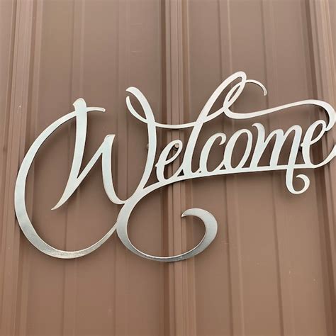 Steel Welcome Sign Etsy