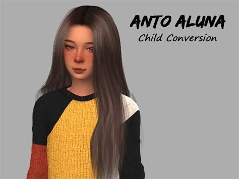 The Sims Resource Anto`s Aluna Hair Retextured Child Conversion By