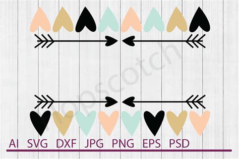 Heart Border Svg Heart Border Dxf Cuttable File By Hopscotch Designs
