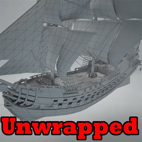 Galleon Black Pearl Pirate Ship 3d Model 199 Blend Unknown Stl