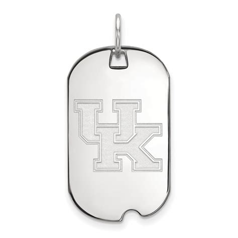 Solid 925 Sterling Silver Official University Of Kentucky Small Dog Tag