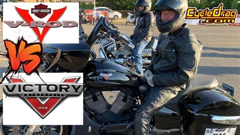 Harley V Rod Vs Victory Bagger In Unpredictable Motorcycle Drag Racing