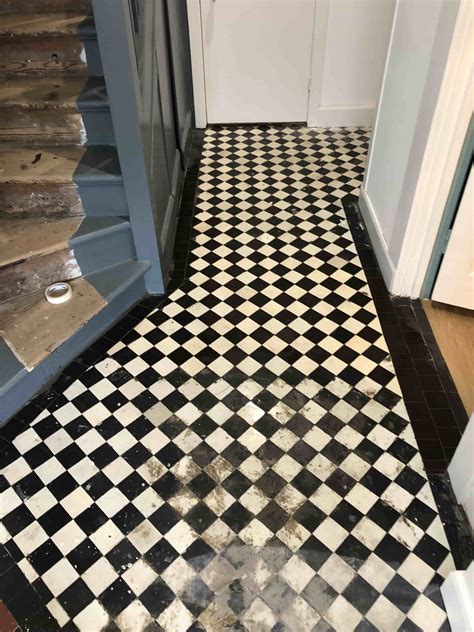 Victorian Tiled Hallway Floor Repaired And Restored In Highgate North