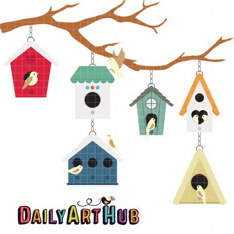 Birdhouses Clip Art Set Daily Art Hub Graphics Alphabets And Svg