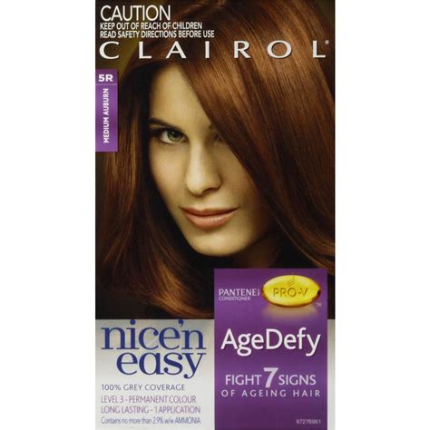 Clairol Nice N Easy Age Defy Permanent Hair 5r Medium Auburn Each Woolworths