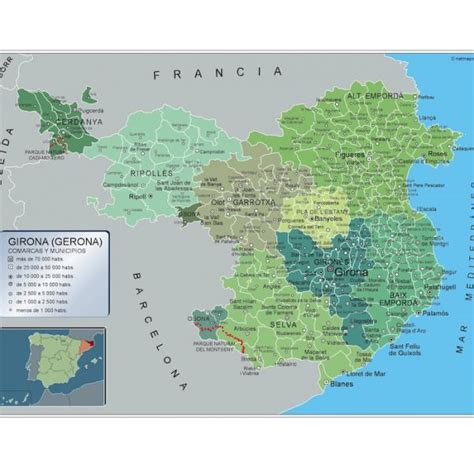 Mapa Municipios Girona Vector Maps