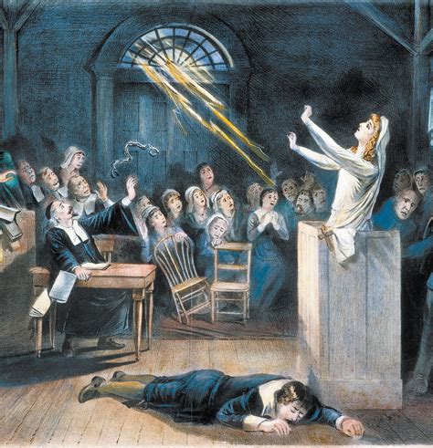 Salem Witch Trials Detail Of A Nineteenth Century Lithograph