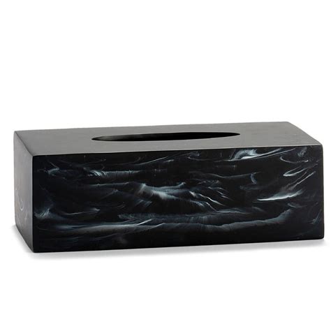 Black Marble Effect Tissue Box 24x13x8cm — Qechic