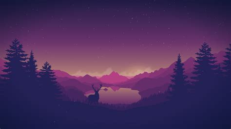 1366x768 Resolution Artistic Forest Mountains Lake And Deer 1366x768