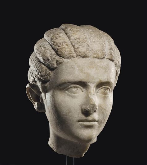 A Roman Marble Portrait Head Of A Girl Circa Late 2nd 3rd Century Ad