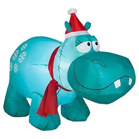 gemmy airblown christmas inflatables snowflakes hippo 4
