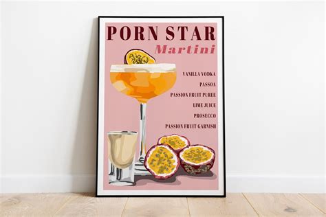 porn star martini cocktail art print kitchen wall art art etsy