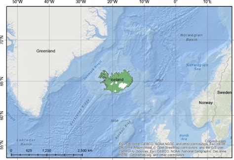 Location Of Iceland In The North Atlantic Ocean Download Scientific