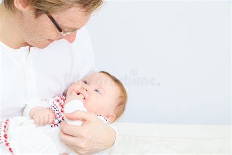 Father With Newborn Daughter Stock Image Image Of Parenthood Child