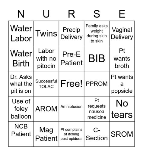 Nurses Week Bingo Card