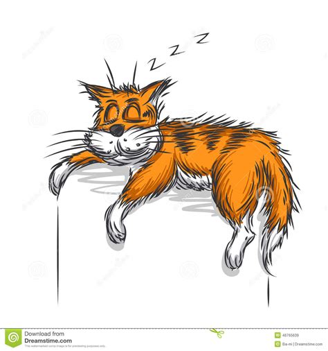 Ginger cat stock vector. Illustration of orange, rest - 46765639