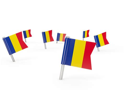 Square Flag Pins Illustration Of Flag Of Romania