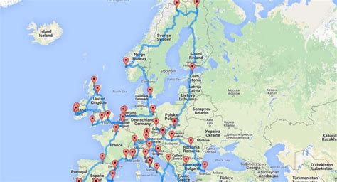 Italien reiseziele karte, image source: Die optimale Route durch ganz Europa dank Algorithmus ...