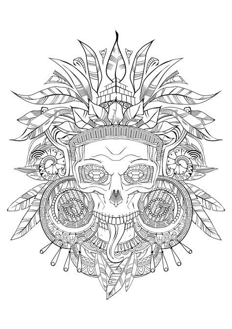 Seamless floral doodle black and white background pattern in vector. Crane azteque noir et blanc - Mayas, Aztèques et Incas ...