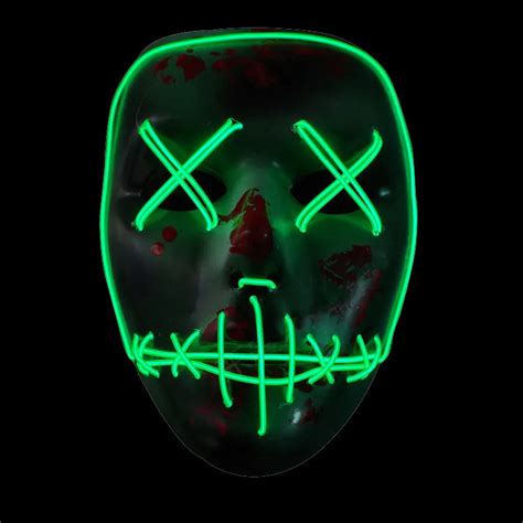 El Wire Mask Light Up Neon Skull Led Mask For Halloween Party And