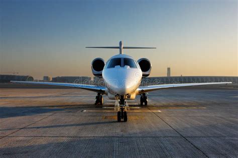 A Front On View Of A Private Jet Stock Image Image Of Horizontal