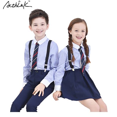 Acthink 2016 New Child Striped School Uniform For Boys And Pretty Style