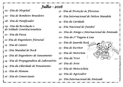 Fatos históricos, datas comemorativas e feriados de julho de 2021 os jogos olímpicos de tóquio, inicialmente previstos para julho de 2020 e adiados para este ano, devem monopolizar a atenção de boa parte da população mundial a partir do dia 23 de julho. Professora Michelle: Calendário de datas comemorativas ...