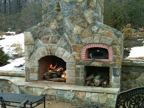 Corner Fireplace Patio Covered Pizza Oven Fireplaces Fn Masonry Inside