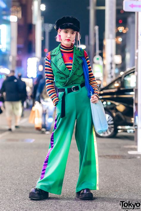 harajuku girl in green resale street style w rrr by sugar spot factory and kinji tokyo fashion