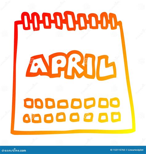 A Creative Warm Gradient Line Drawing Cartoon Calendar Showing Month Of
